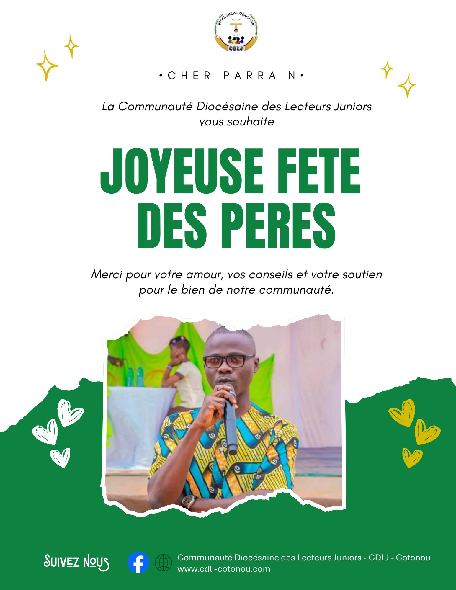 Bonne fête des Pères à notre Papa-Parrain : un guide, un soutien et une source d'inspiration pour la Communauté Diocésaine des Lecteurs Juniors